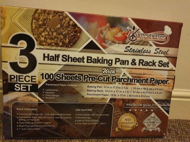 Kitchenatics Quarter Sheet Baking Pan with Rack for Roasting and
