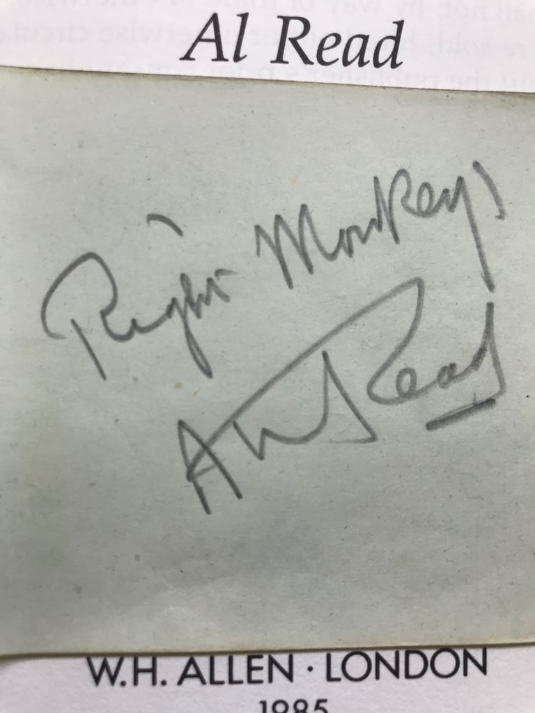 SIGNED Legendary Salford comedian Al ‘right monkey’ Read’s hardback autobiography 