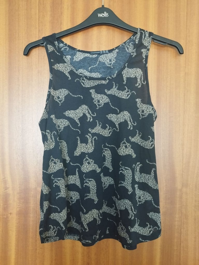 Black brown cheetah print tank top 10