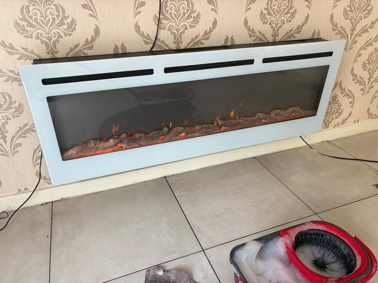 Stylish Wall-Mounted Fire – Looks Amazing When On!