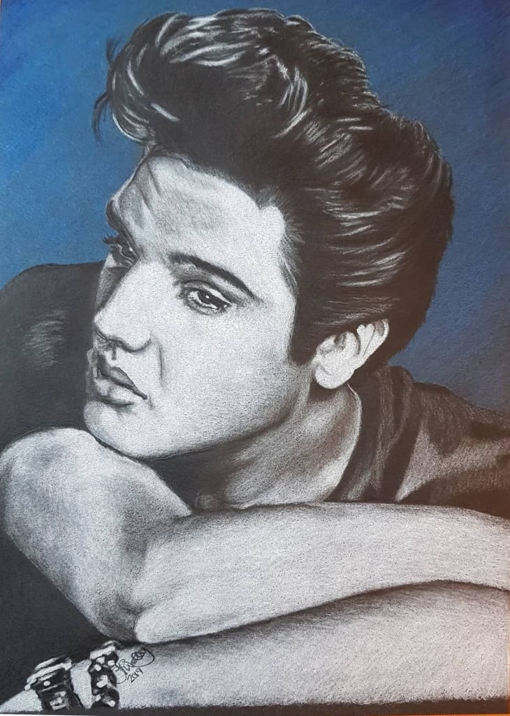 image for Elvis Presley Original Drawing A4