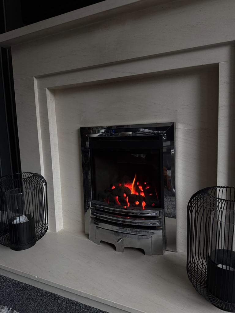 Modern Electric Fireplace with Optional Surround