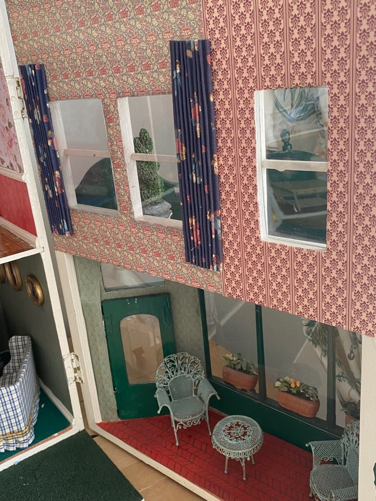 Large hand made Dolls House with furniture cntents