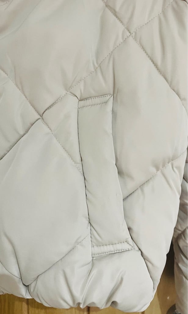 Cream Short Coat Jacket From Primark Size  XS  Quilted