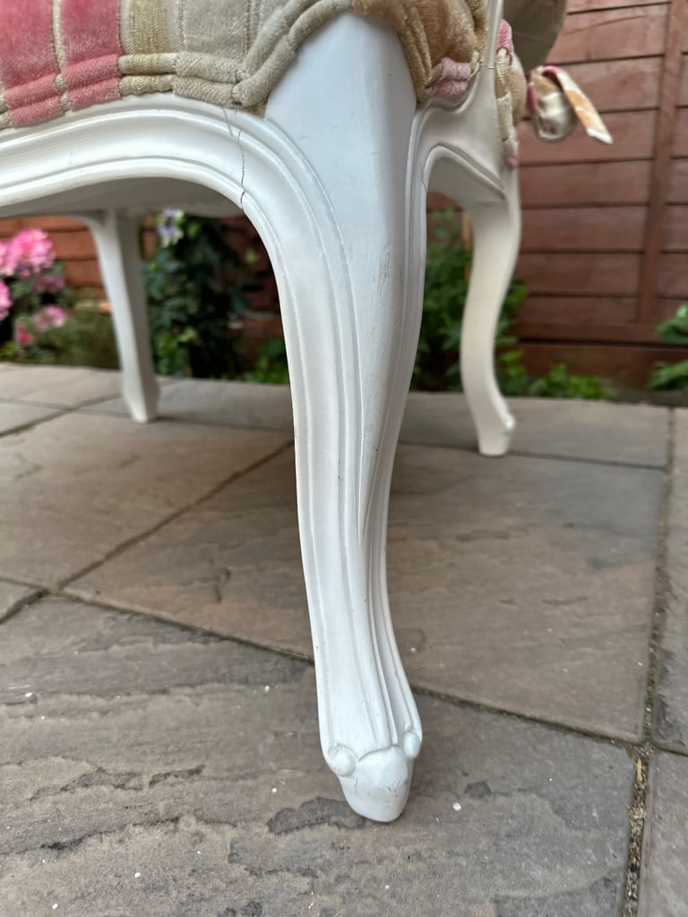 Elegant French Louis XVI Style Fabric Armchair - Great Condition