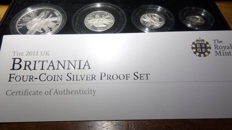 image for 2011 BRITANNIA 4 COIN SILVER PROOF SET.
