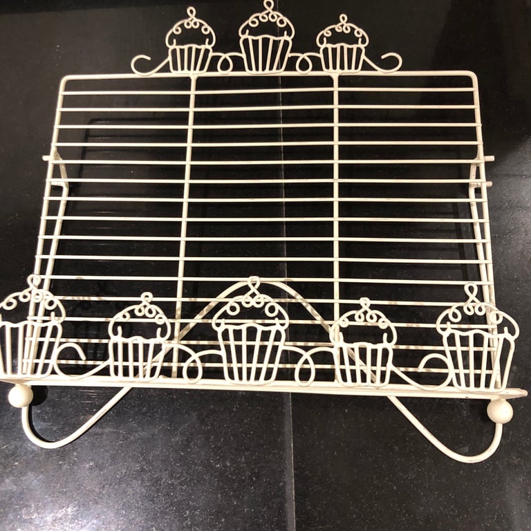 image for Cream metal cupcake design kitchen book stand 