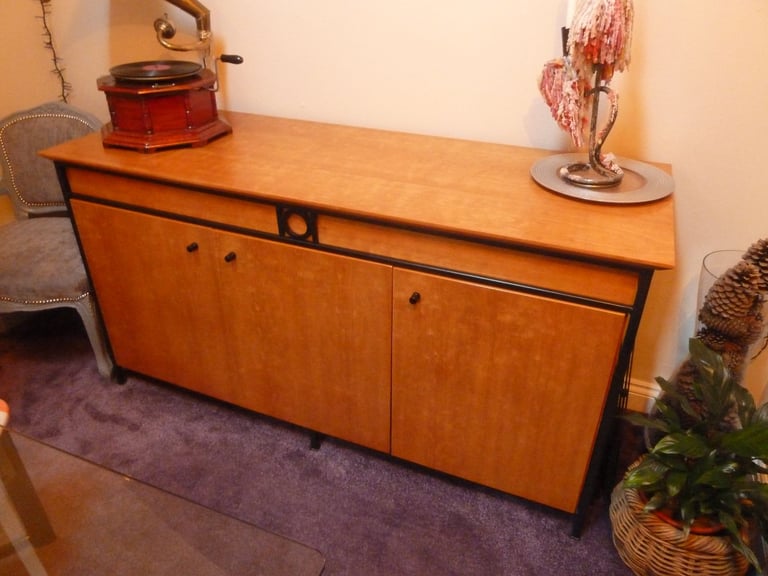 image for Beautiful Wood Sideboard with Metal Trim