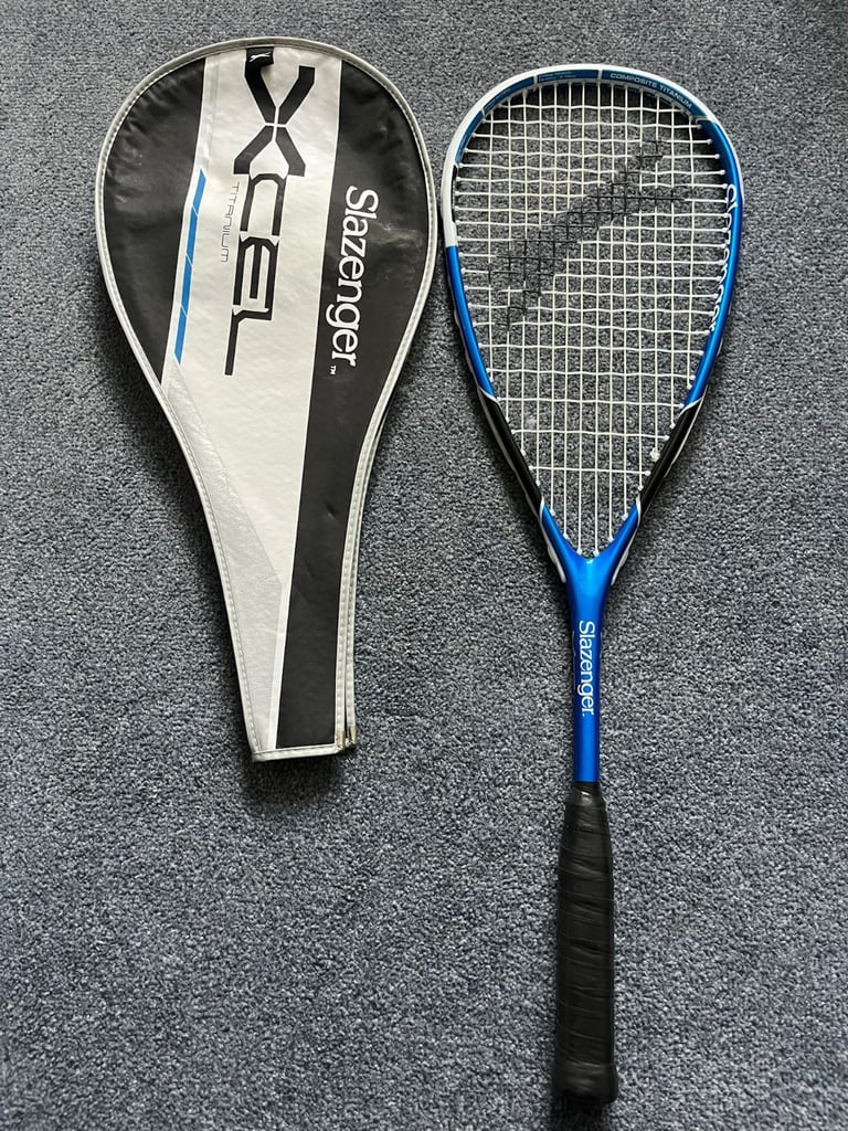 image for Slazenger Xcel Titanium Squash Racket 185g + Cover – Lightweight Feel, Durable Build