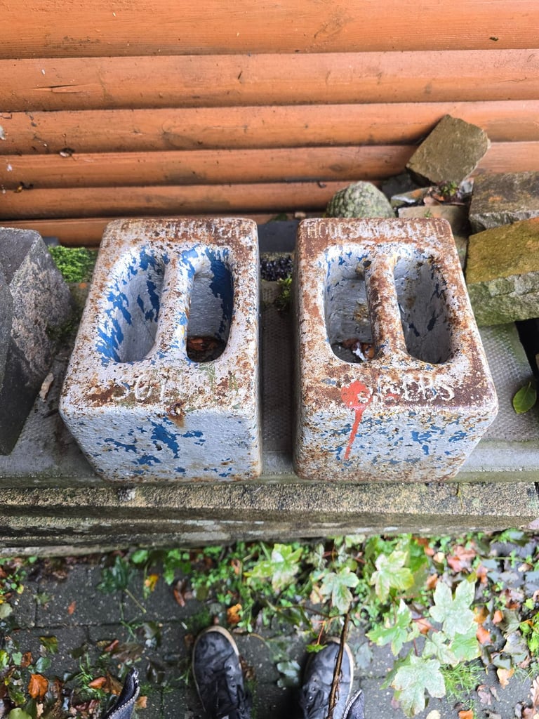Cast Iron 25kg - 56lbs Canal Brage Weights Or Heavy Metal Decorative Weights.