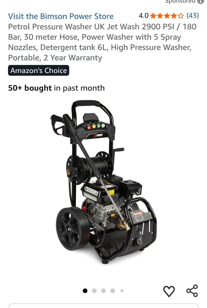 Petrol pressure washer 