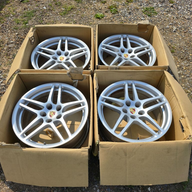 Genuine Porsche 18" Forged Alloy Wheels 5x112 Audi Mercedes BMW Caddy Golf A3 A4