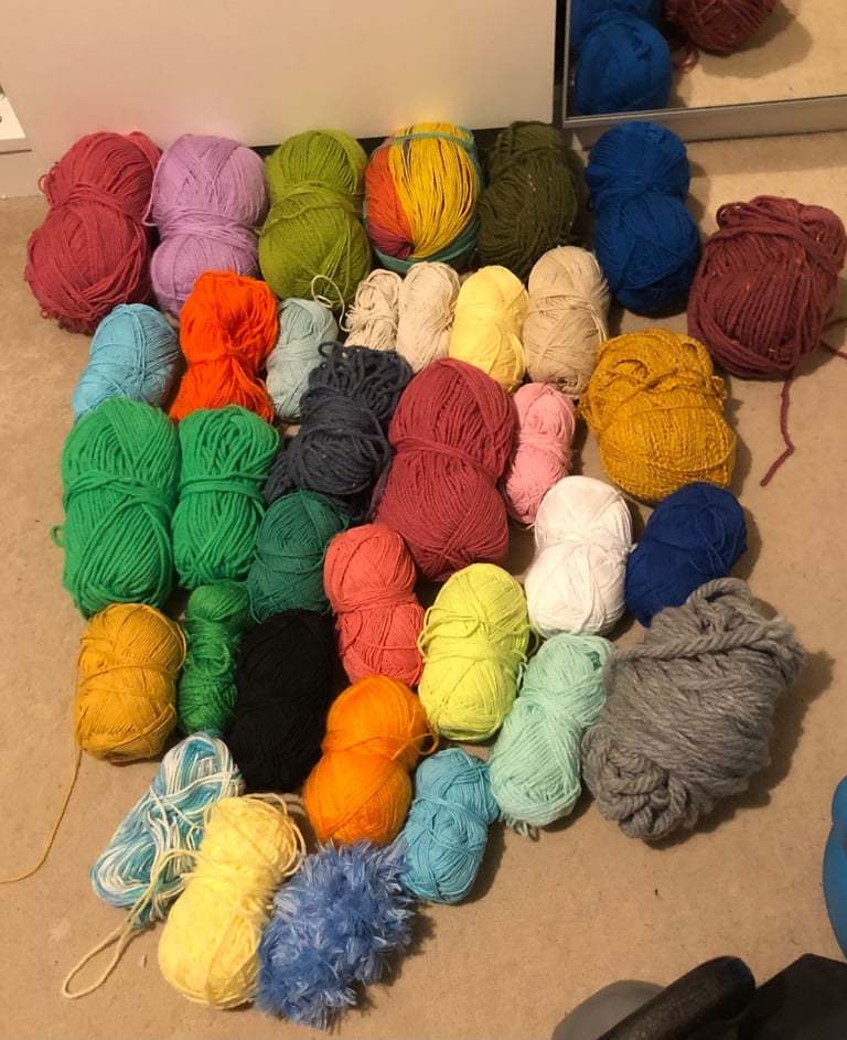 image for Over 30 Mixed New and Used Crochet Yarns