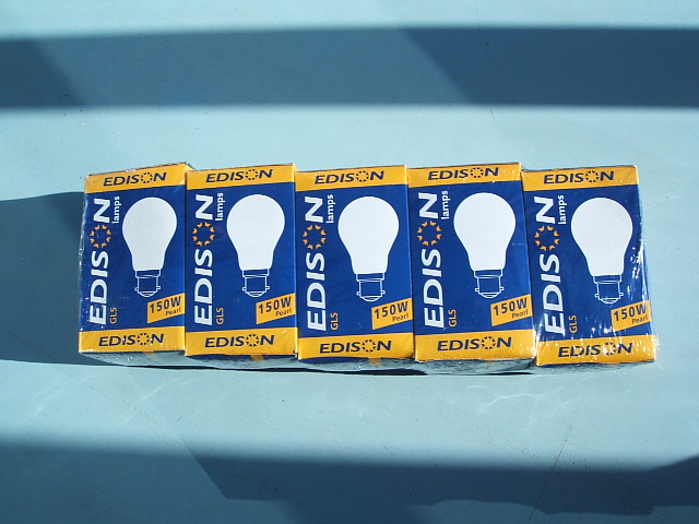 Pack of 5 Edison Lamps 150w watt Pearl Light Bulbs - Bayonet Cap 