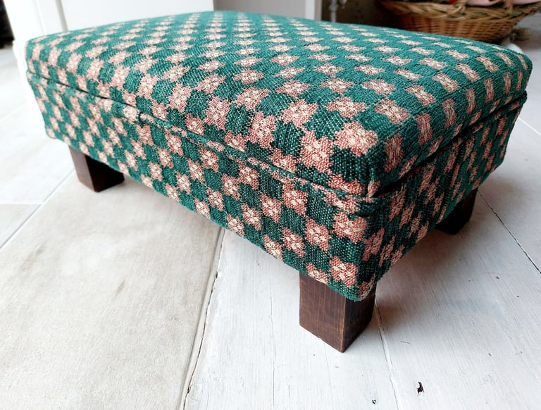 image for Vintage upholstered footstool 