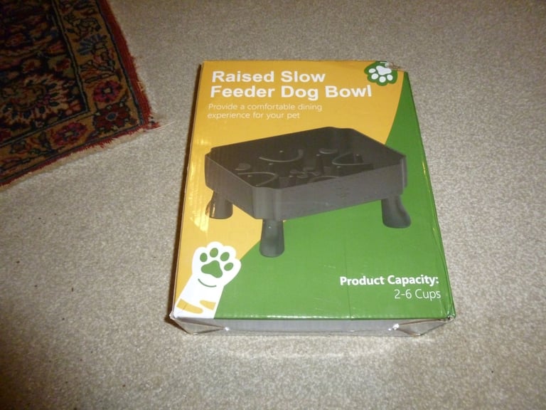 A raised dog bowl 