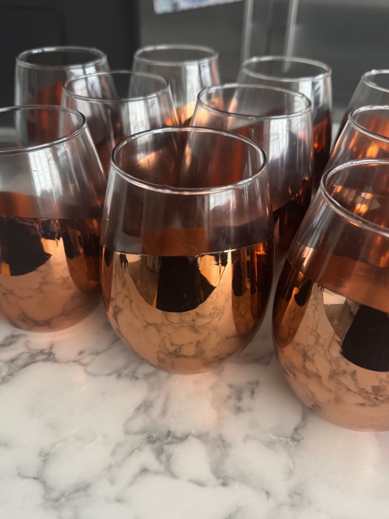 Elegant Gold-Bronze Kitchen Cups – Set of 10 (Never Used)