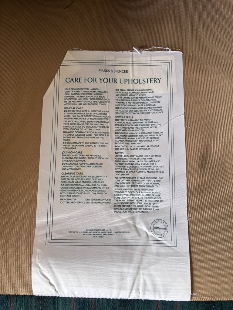 Marks and Spencer classic club chair with brass castors ! 