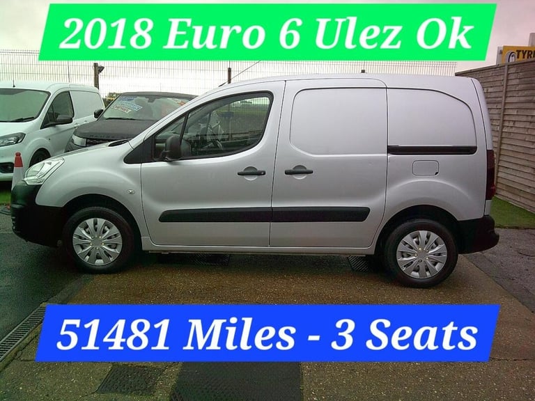 2018 Peugeot Partner 850 SE 1.6 Blue HDi VAN 51481 MILES VGC 3 SEATS EURO 6 ULEZ OK              ...