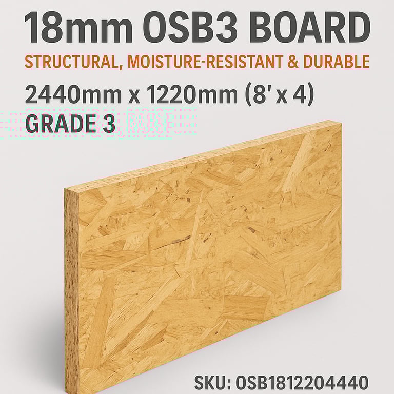image for 18mm OSB3 Board – Structural, Moisture-Resistant & Durable | 2440mm x 1220mm