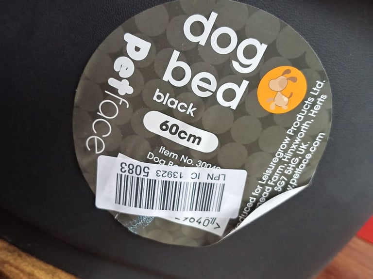 Petface Plastic Dog Bed, Black, 60cm