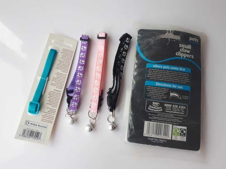 Cat Collars with Bells + Claw Clippers Cat Pet Dog
