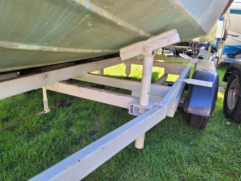19ft cabin boat, inboard engine and road trailer