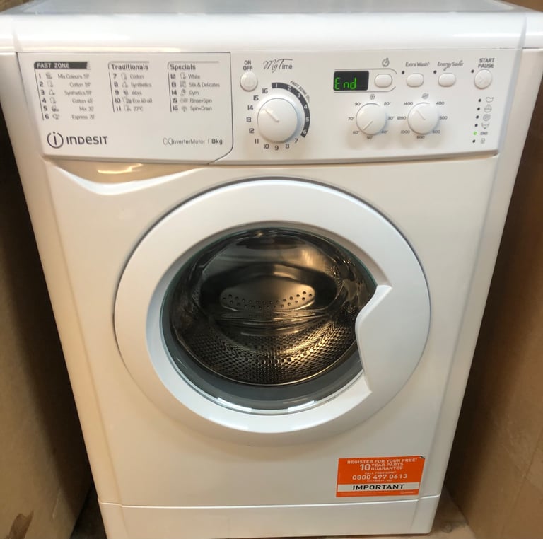 image for Indesit 8kg,1400 spin washing machine. Model EWD81483W 