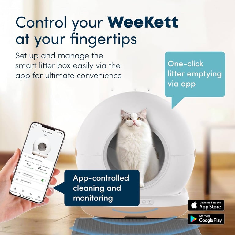 WeeKett Smart Cat Litter Box with App, Large, Self Cleaning. New, never used