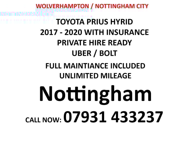Wolverhampton - Nottingham City - Ashfield Council - Taxi rental - Uber Cars - Cab Hire - Taxi Hire