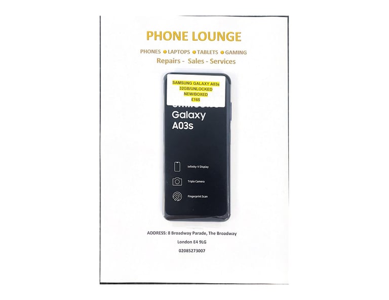 image for Brand New Samsung Galaxy A03s 32GB Unlocked