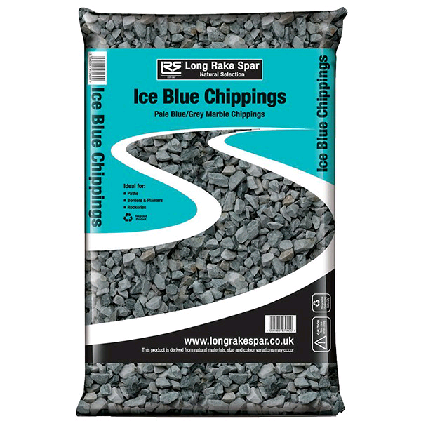 image for Ice blue marbel chippings 20mm, 20kgs each bag, 30 bags available