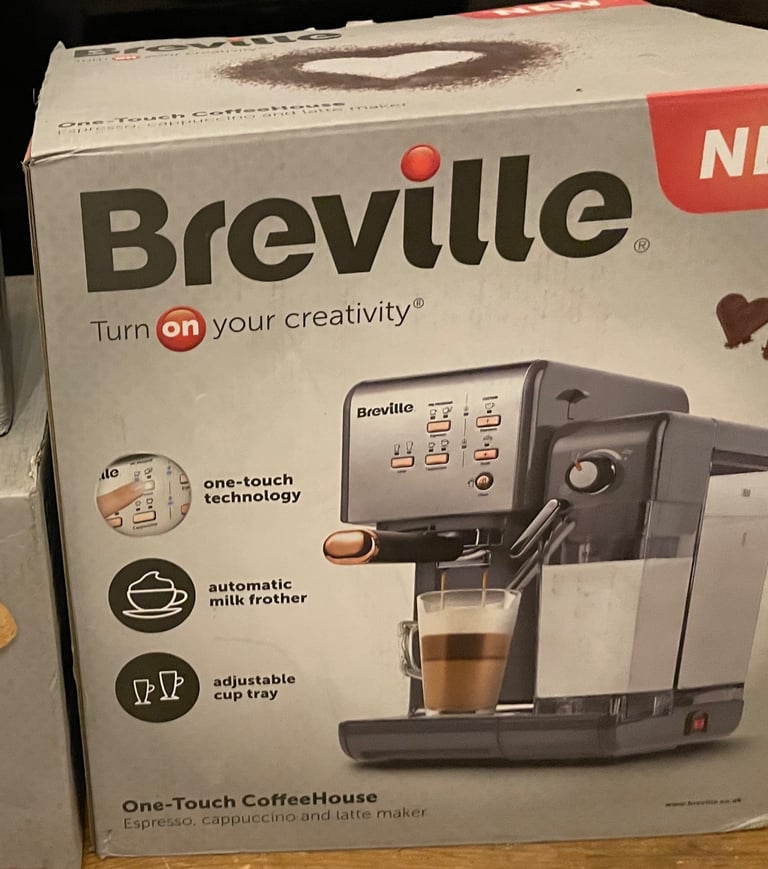 Brand New In Box. Breville Coffee Machine, Grey and Rose Gold Colour