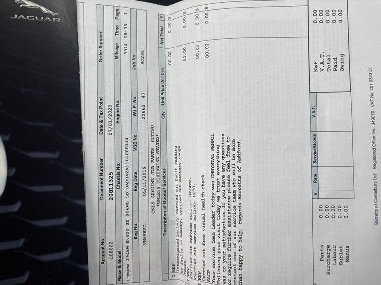 2019 Jaguar I-Pace 400 90kWh SE SUV 5dr Electric Auto 4WD (400 ps) HATCHBACK ELECTRIC Automatic