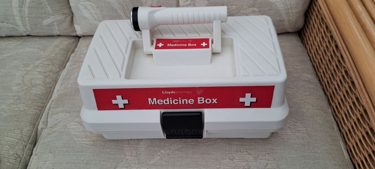image for LLOYDS PHARMACY FIRST AID MEDICINE BOX.WITH TORCH AND LIGHT INSIDE AS NEW