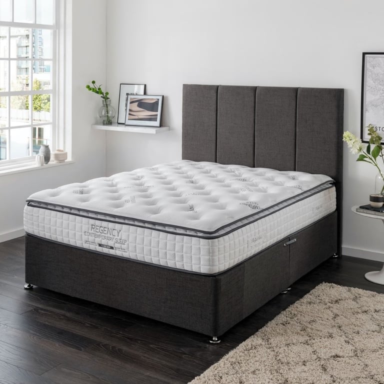 image for DIVAN 4FT Small Double Bed Base >> With Storage Drawers + Mattress >> Today Delivery >> 20% Off>>