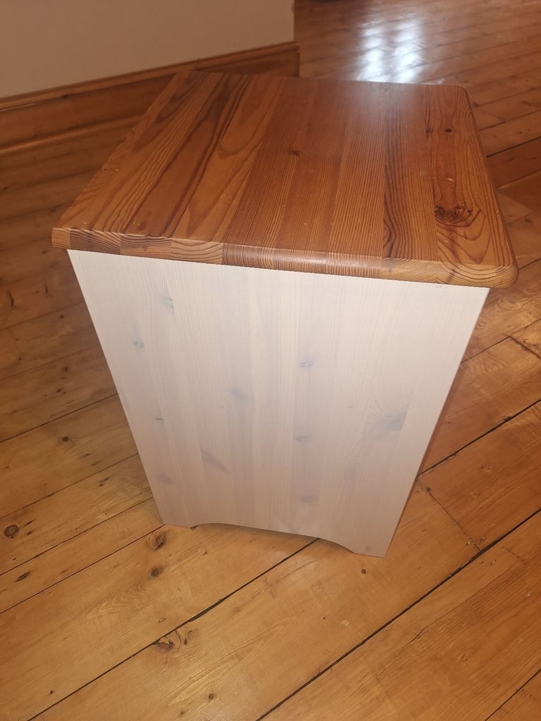 Wooden bedside table with 3 drawers