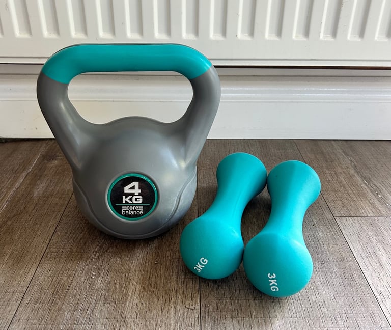 4kg kettlebell & 3kg dumbells 