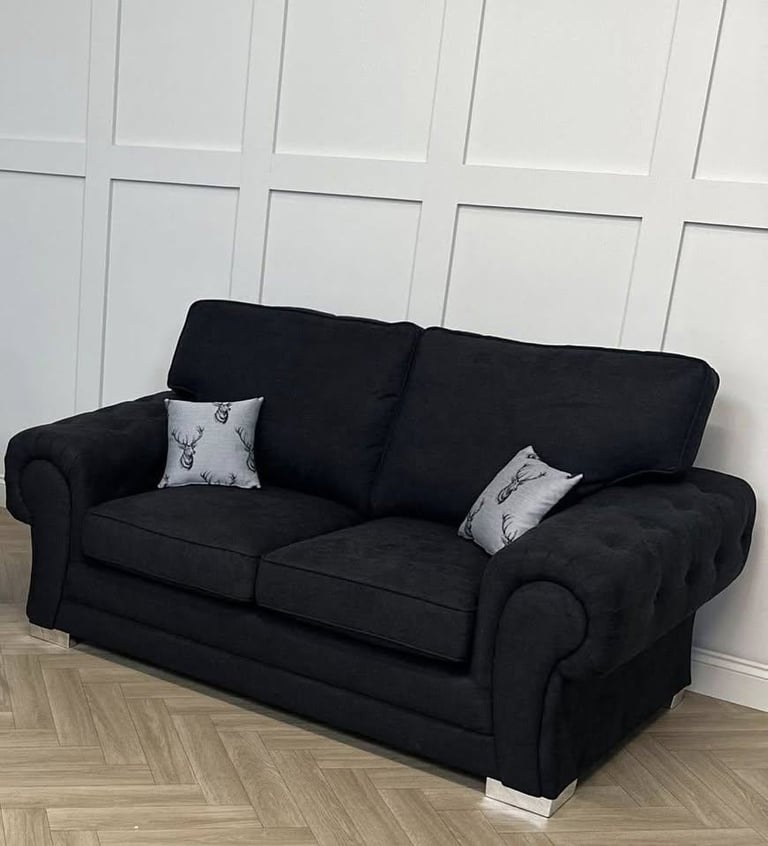 2 seater Sofa & 3 seater Sofa in Black colour