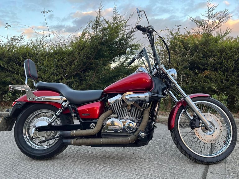 2007 07 HONDA VT 750 C2-7 SHADOW RED MINT 9k MILES CUSTOM CRUISER TALL BARS