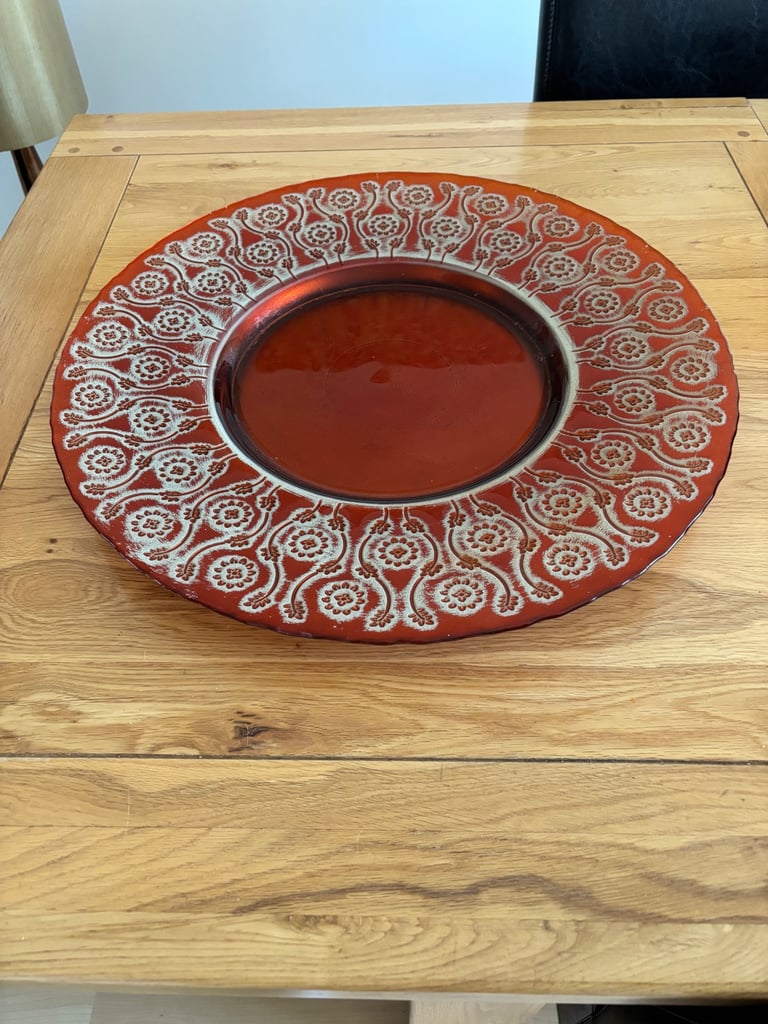 Large glass decorative plate