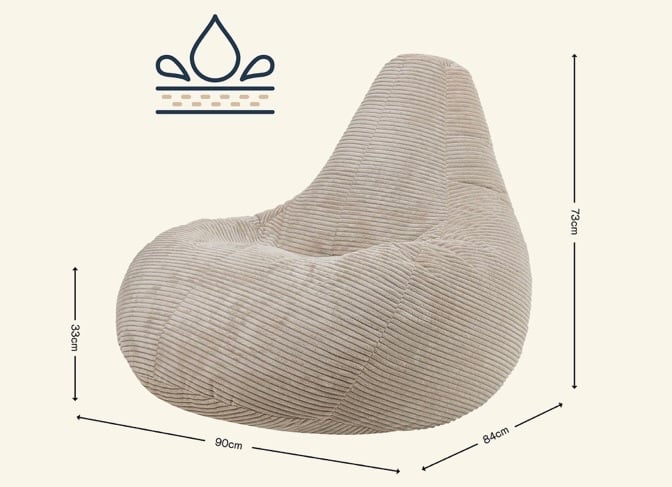 Icon Dalton Bean Bag Chair (Beige)