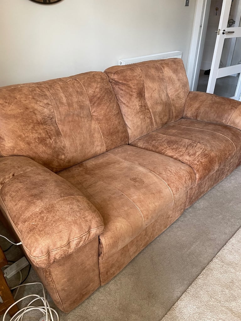 image for 3 & 2 seater electric recliner Cowhide Tan sofas 