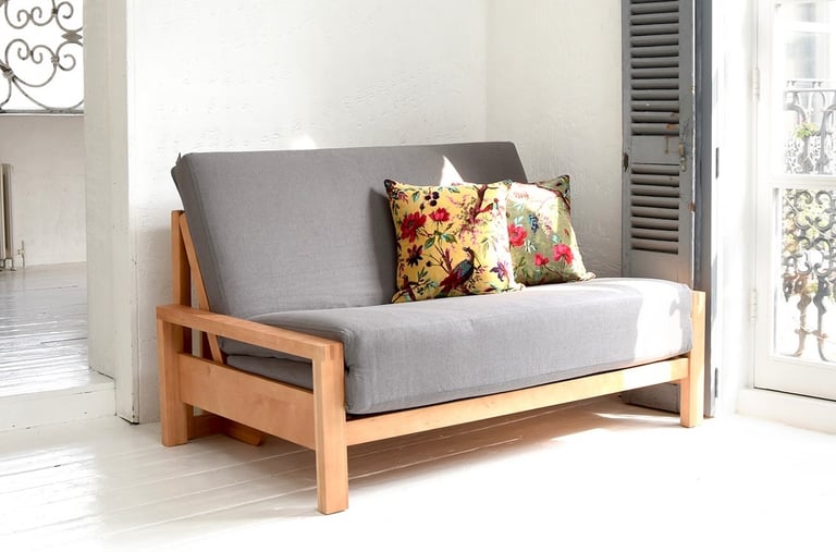 Futon company solid birch futon with mattress and drawer