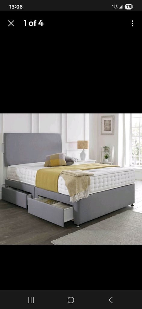 King size bed with mattress 