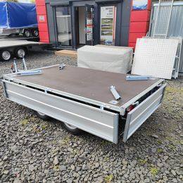 BRAND NEW 8,2ft x 5ft Twin Axle Hochlander Trailer With Drop Down Sides 1300KG ALKO Braked