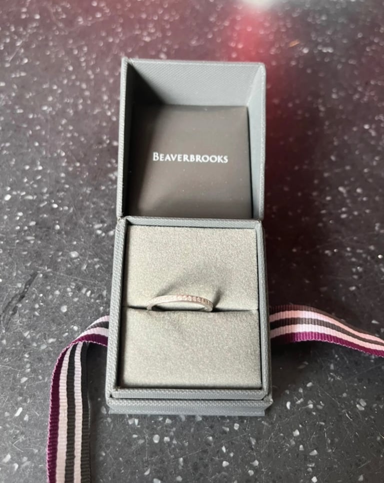 Beaverbrooks platinum half diamond band