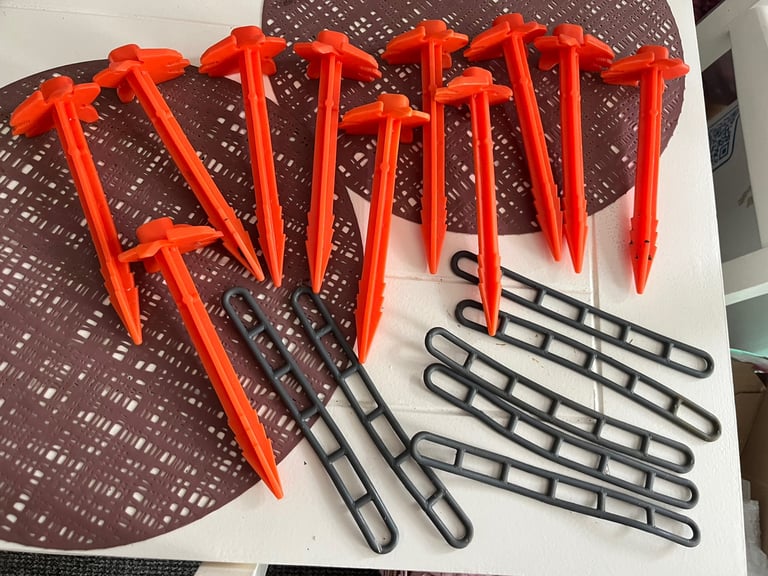 Camping Tent pegs red x27, or heavy duty bundles /mallet garden toys