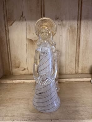 image for Beautiful Vintage Murano Angel La Fenice Gold White Swirl Handmade Art Glass Figurine made in Venice