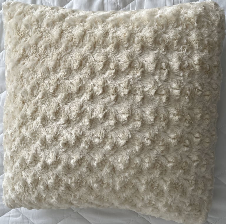 image for Cushion - off-white / cream coloured boucle material